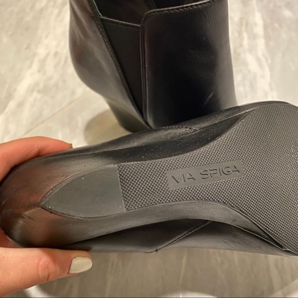 Via Spiga black leather ankle booties - Picture 5 of 11